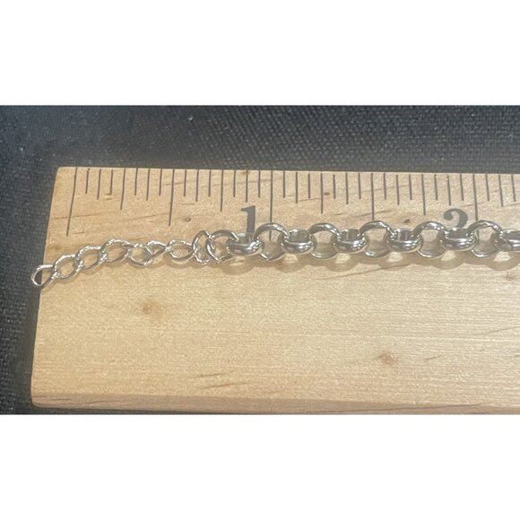 Cheer-Themed Silver Charm Bracelet With Paw Print Megaphone & "I Love To Cheer" - Picture 10 of 11